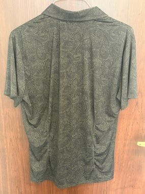 State & Liberty Polo. The Sterling charcoal jacquard. Size medium